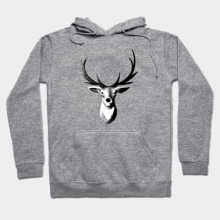 Black and White Deer Hoodie